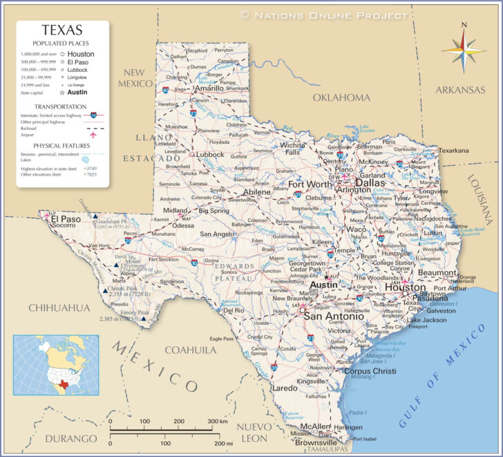 Texas In Map Of USA