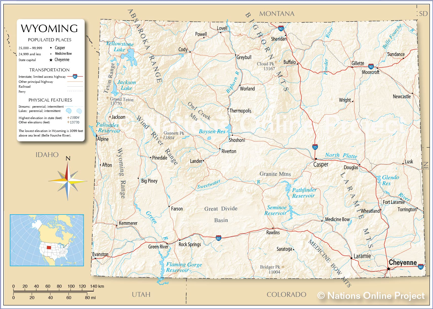 Reference Maps Of Wyoming USA Nations Online Project