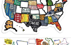 RV State Sticker Travel Map 11 X 17 USA States Visited Decal