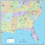 Southeast United States Wall Map The Map Shop