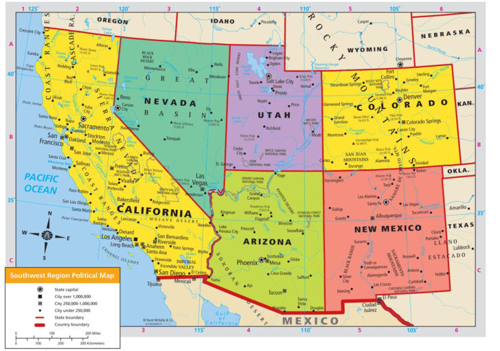 Map Of Southwestern USA