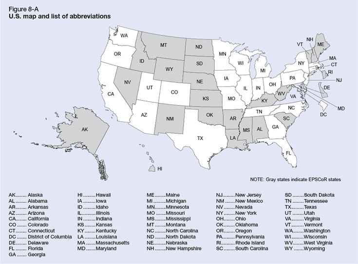 State Abbreviations Map Us Map Of State Abbreviations Usa States 