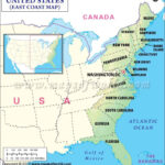 States On The East Coast East Coast Usa East Coast Map East Coast