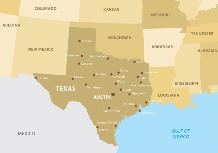 Mapa De Texas USA