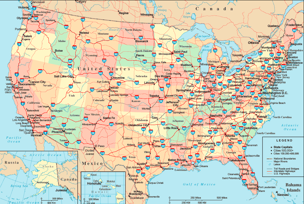 The United States Interstate Highway Map Mappenstance 