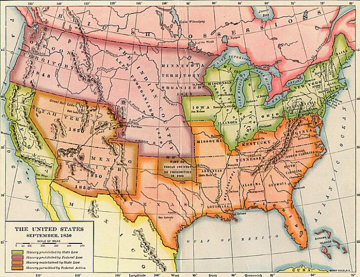 Map Of USA In 1850