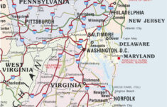 TheMapStore USA Highway Wall Map Blue Ocean