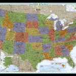 United States Decorator Enlarged Wall Map Laminated 69 25 X 48