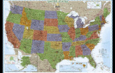 United States Decorator Enlarged Wall Map Laminated 69 25 X 48