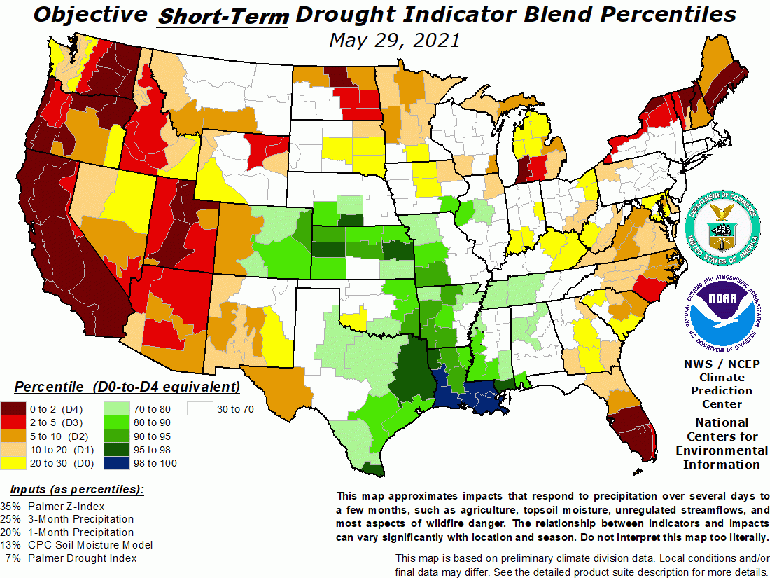 United States Drought Map Updated Realtime