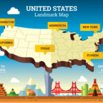 United States Landmark Map 242453 Vector Art At Vecteezy