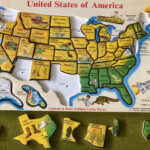 United States Of America Wooden Puzzle Puzzle Lights Traditional