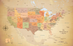 United States Push Pin Map With City Detail And 100 Map Pins 24 X 36