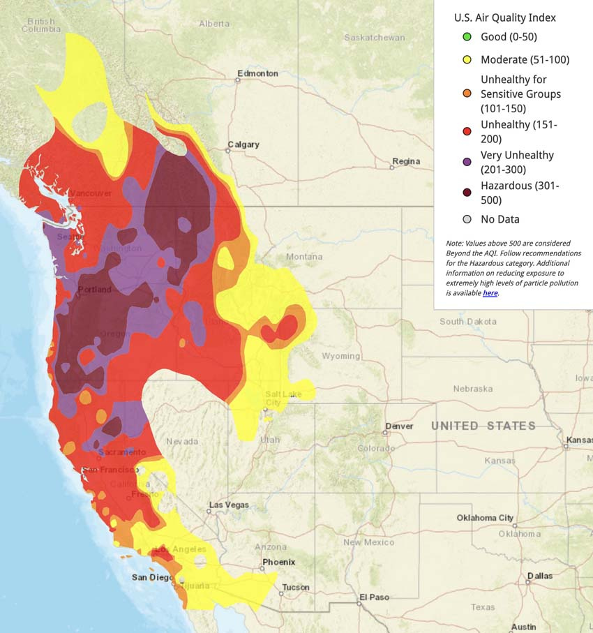 Updated Smoke Forecast And Air Quality Maps September 13 2020 