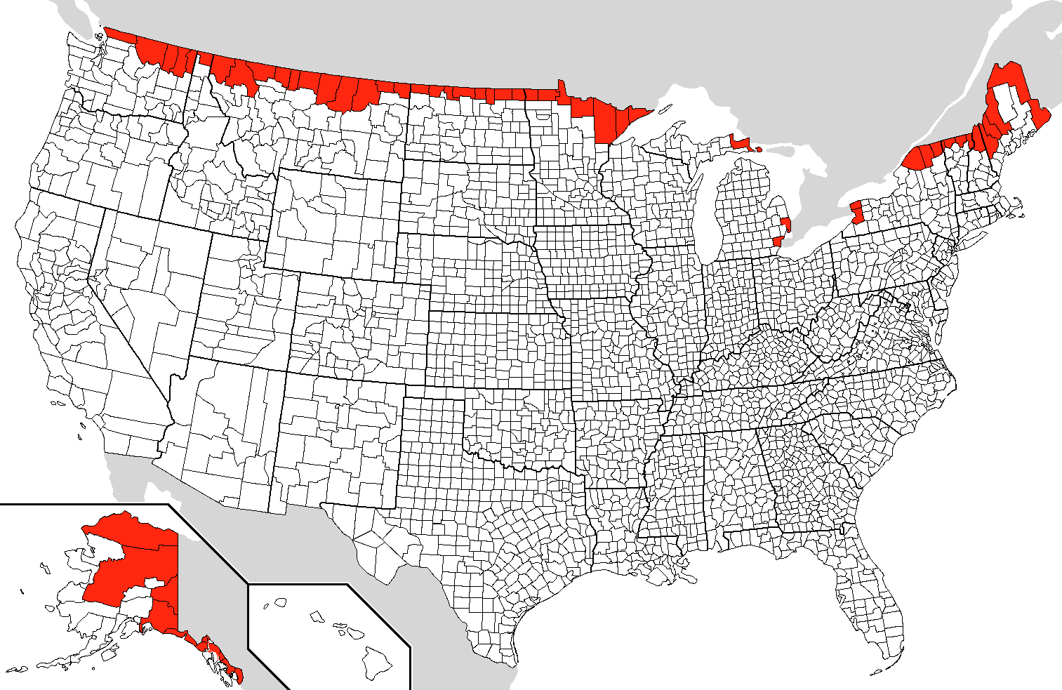 Us Canada Border Counties Mapsof Net