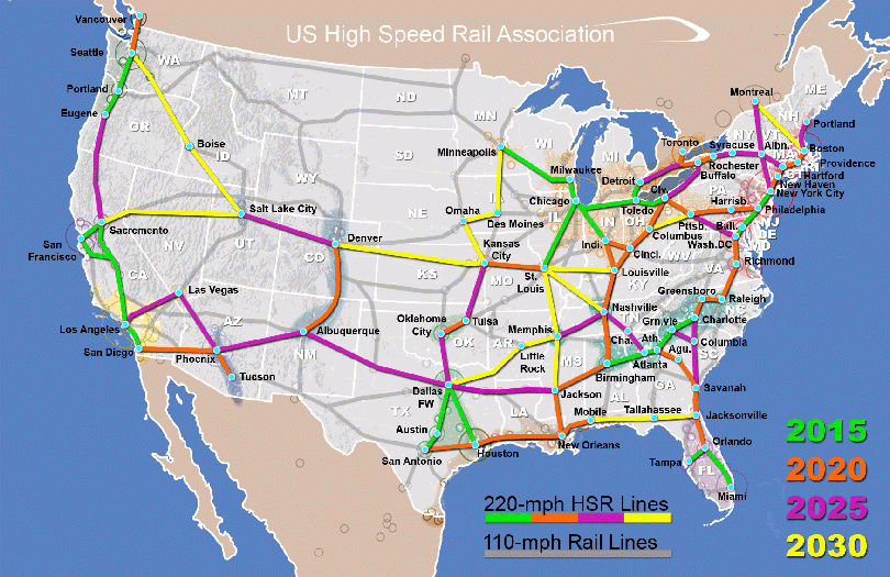 US High Speed Rail Map High Speed Rail High Speed Train Map