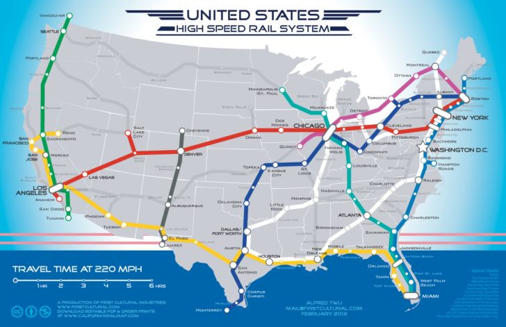USA High Speed Rail Map