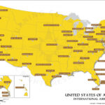 US International Airports Map United States International Airports Map