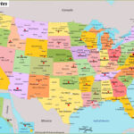 Us Map Cities Colorful Usa Map With States And Capital Cities