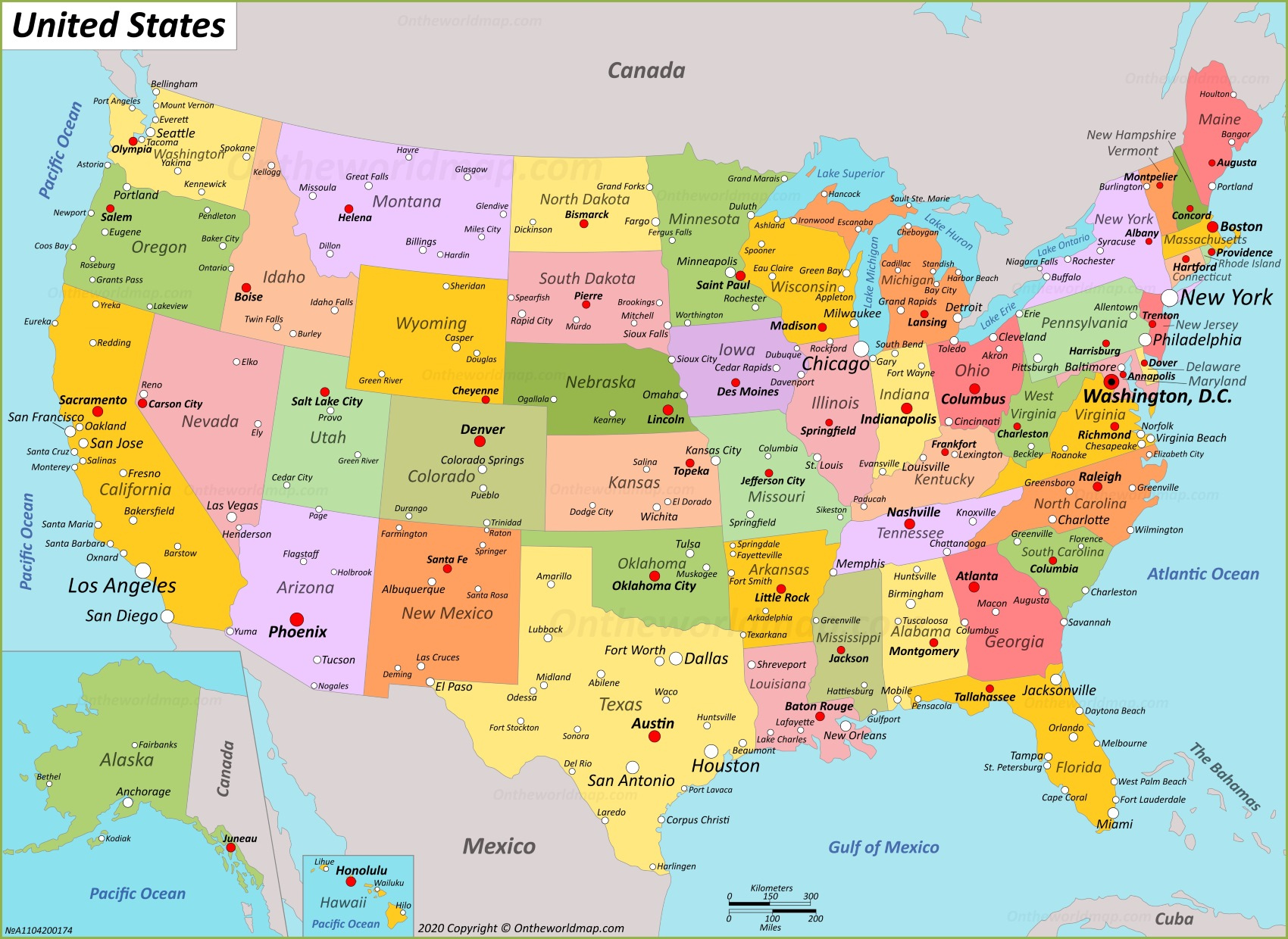 Us Map Cities Colorful Usa Map With States And Capital Cities 