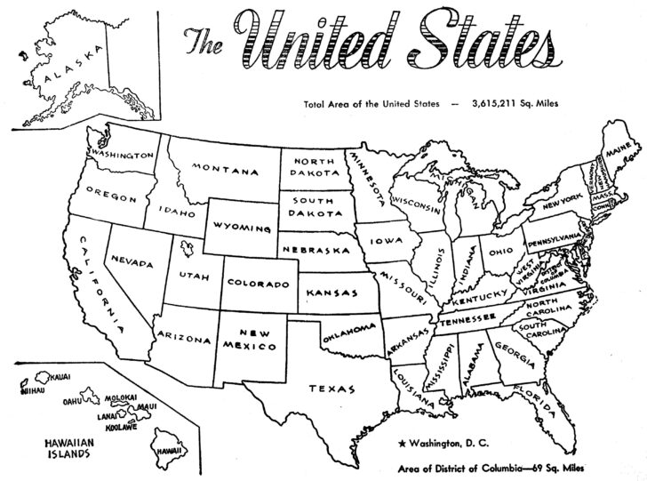 USA Map Coloring Page