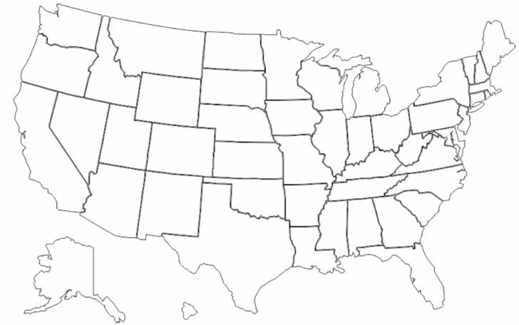 Map Of USA Black And White