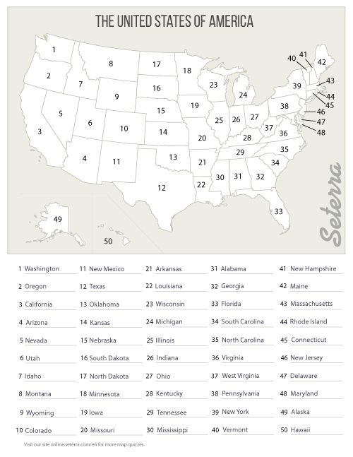 Us Map States Quiz The Us 50 States Printables Map Quiz Game 500 X 647 