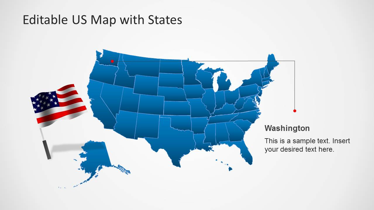 US Map Template For PowerPoint With Editable States SlideModel