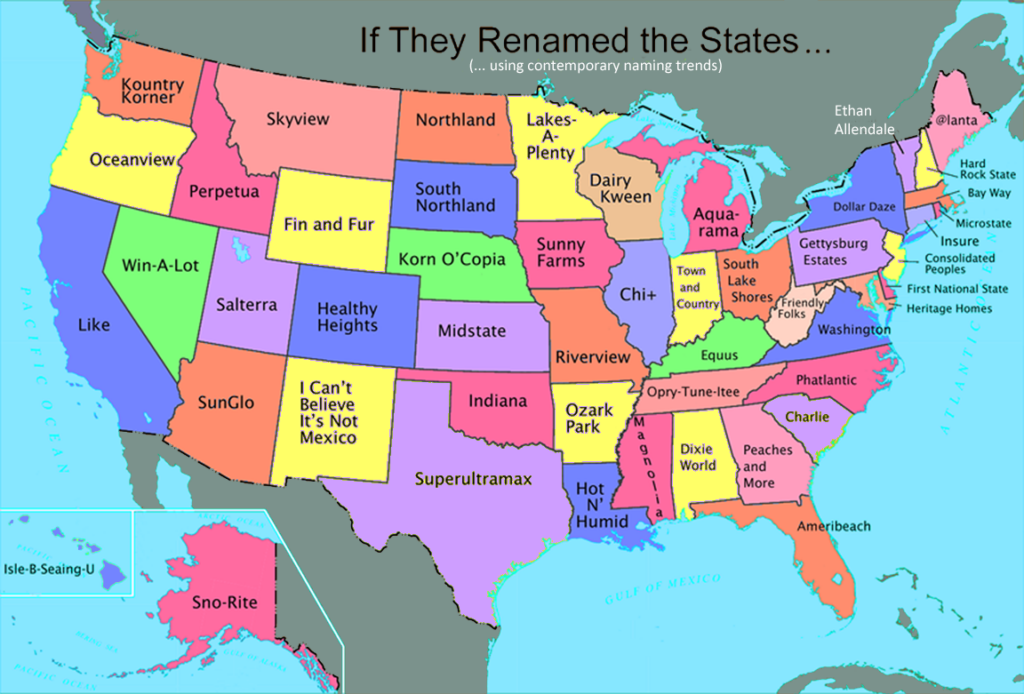 Us Map With Full State Names Printable Map Of USA