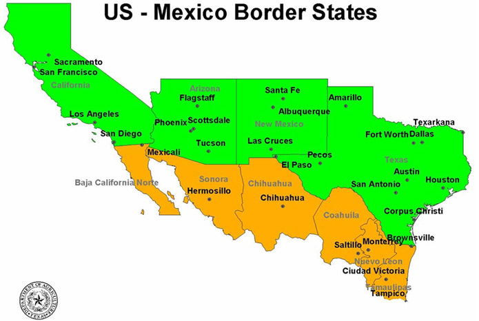 US Mexico Border Map Manohar Parrikar Institute For Defence Studies 