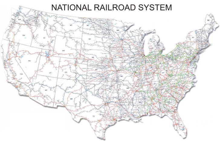 Railroads In USA Map