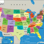 US States And Capitals Map United States Capitals States And