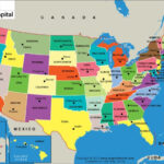 US States And Capitals Map United States Capitals States And