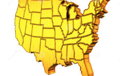USA Gold Map 3D Stock Illustration Image Of