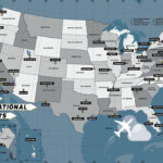 USA International Airport Map Etsy