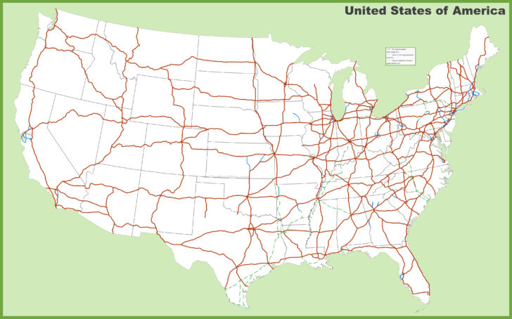 Map Of USA With Interstates