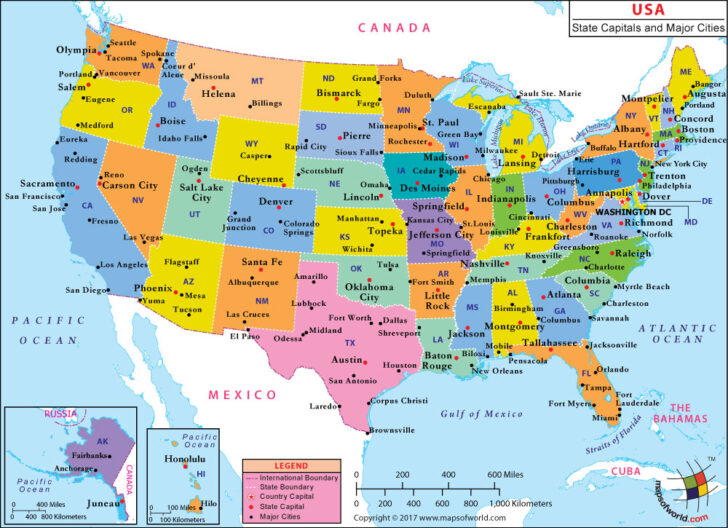 Major Cities Map USA