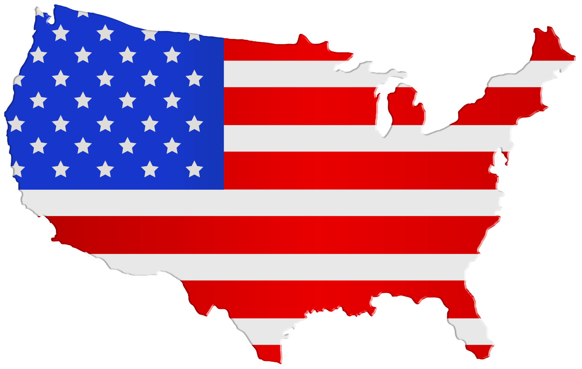 USA Map Flag PNG Clip Art Image