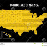 Usa Map Gold Stock Vector Illustration Of Texas Alaska 93169570