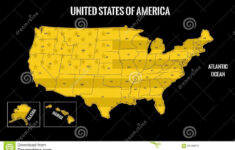 Usa Map Gold Stock Vector Illustration Of Texas Alaska 93169570