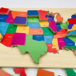 USA Map Puzzle Wooden Puzzle Map Of The United States Montessori