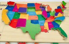 USA Map Puzzle Wooden Puzzle Map Of The United States Montessori