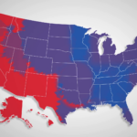USA Map Red States Changing To Blue States Motion Background