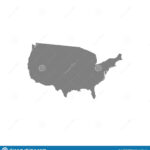 USA Map Silhouette For Your Design High Detailed Map Of The United