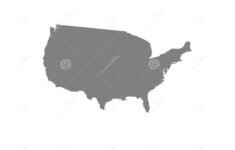 USA Map Silhouette For Your Design High Detailed Map Of The United