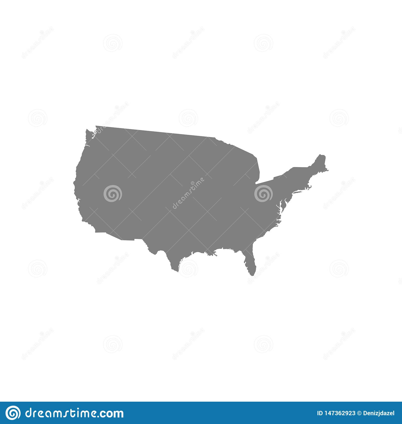 USA Map Silhouette For Your Design High Detailed Map Of The United 
