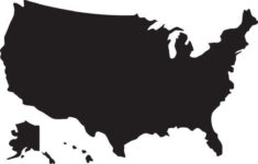 Usa Map Svg Silhouette Clipart Usa Map Without States And Etsy Usa