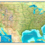 USA Physical Wall Map The Map Shop