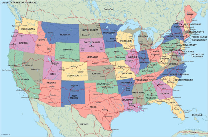 Political Map Of The USA