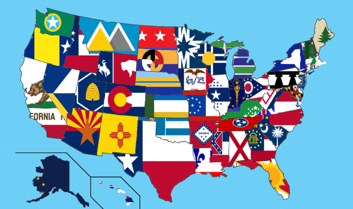 USA Map Flag